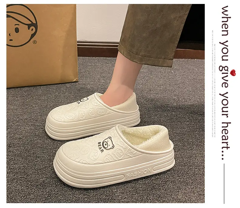 Cartoon New Soft Sole Cotton Shoes Women's Winter fleece-lined Warm Non-slip Waterproof Shoes Thick Sole Outdoor Snow Boots Cotton Shoes for Men — feature 7