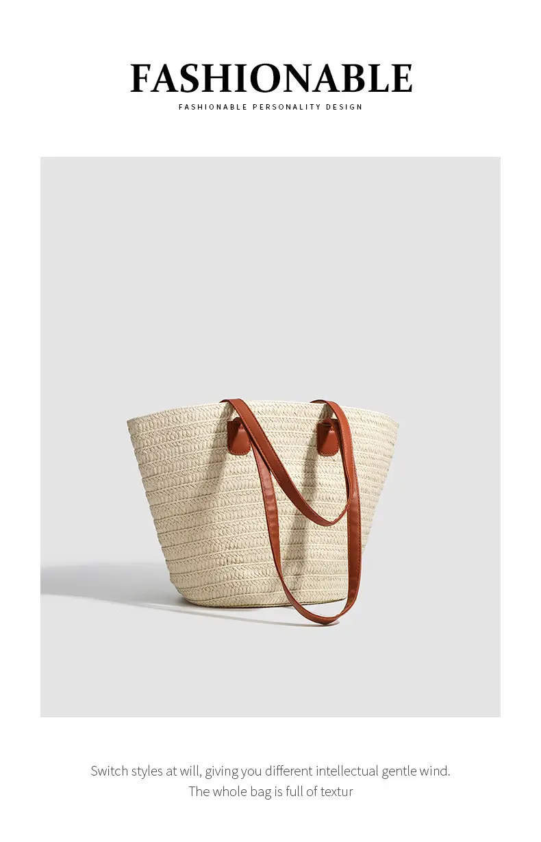 2026 Straw Shoulder Bag for Women Large Capacity Beach Bag — feature 17