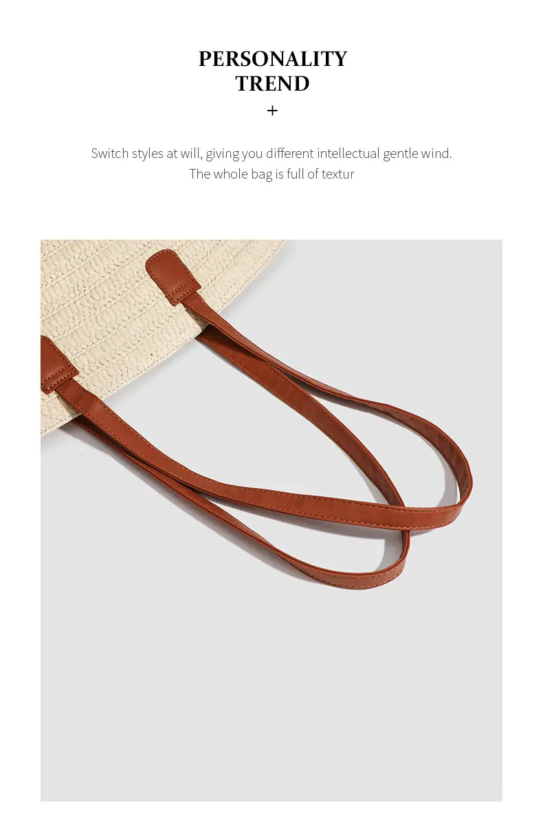 2026 Straw Shoulder Bag for Women Large Capacity Beach Bag — feature 24