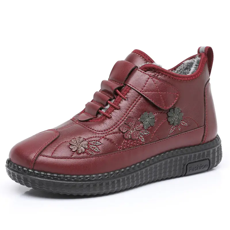 Old Beijing Cloth Shoes Women's Old Men's Cotton Shoes Winter fleece-lined Warm Middle-aged and Old Mother Shoes Non-slip Soft-soled Grandma's Cotton Boots