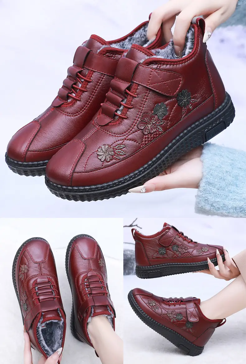 Old Beijing Cloth Shoes Women's Old Men's Cotton Shoes Winter fleece-lined Warm Middle-aged and Old Mother Shoes Non-slip Soft-soled Grandma's Cotton Boots — feature 14