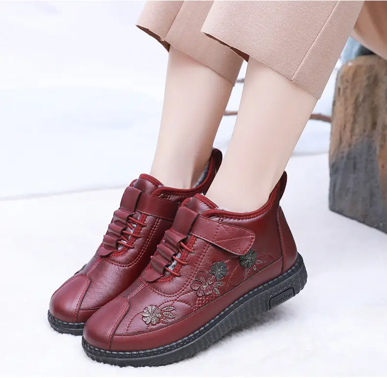 Old Beijing Cloth Shoes Women's Old Men's Cotton Shoes Winter fleece-lined Warm Middle-aged and Old Mother Shoes Non-slip Soft-soled Grandma's Cotton Boots — feature 15