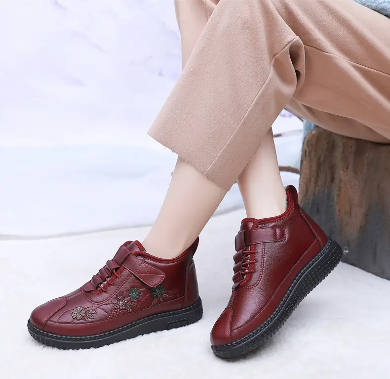 Old Beijing Cloth Shoes Women's Old Men's Cotton Shoes Winter fleece-lined Warm Middle-aged and Old Mother Shoes Non-slip Soft-soled Grandma's Cotton Boots — feature 16