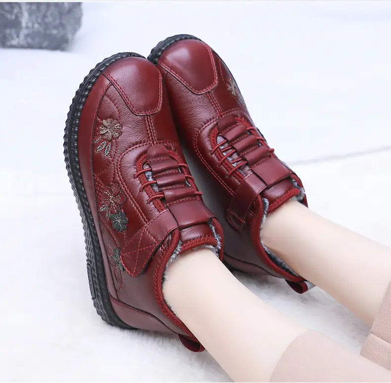 Old Beijing Cloth Shoes Women's Old Men's Cotton Shoes Winter fleece-lined Warm Middle-aged and Old Mother Shoes Non-slip Soft-soled Grandma's Cotton Boots — feature 17