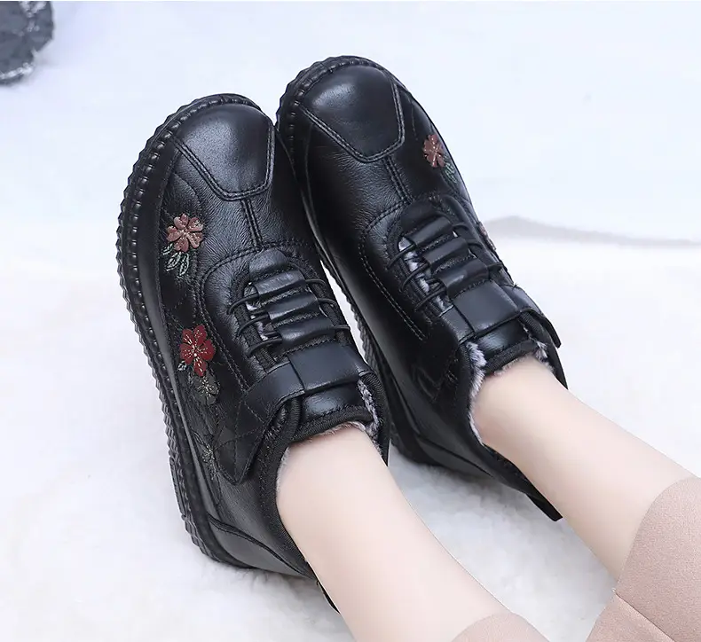 Old Beijing Cloth Shoes Women's Old Men's Cotton Shoes Winter fleece-lined Warm Middle-aged and Old Mother Shoes Non-slip Soft-soled Grandma's Cotton Boots — feature 22