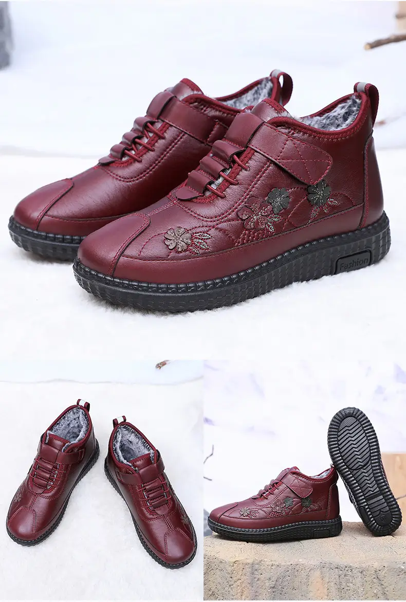 Old Beijing Cloth Shoes Women's Old Men's Cotton Shoes Winter fleece-lined Warm Middle-aged and Old Mother Shoes Non-slip Soft-soled Grandma's Cotton Boots — feature 26
