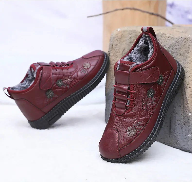 Old Beijing Cloth Shoes Women's Old Men's Cotton Shoes Winter fleece-lined Warm Middle-aged and Old Mother Shoes Non-slip Soft-soled Grandma's Cotton Boots — feature 28