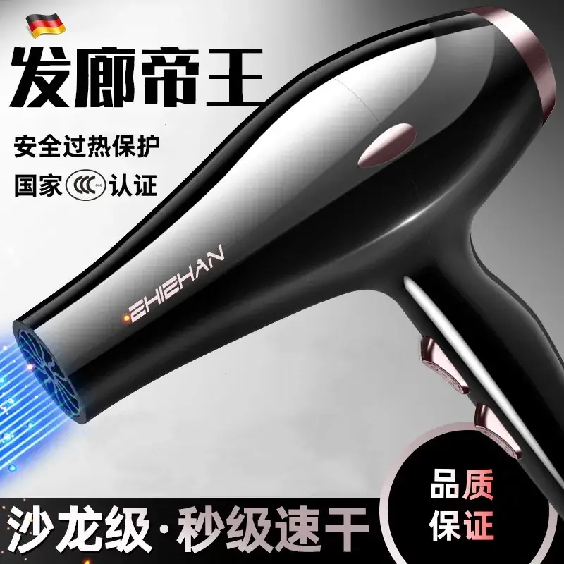 High Power Hair Dryer Black for Home Salon Use