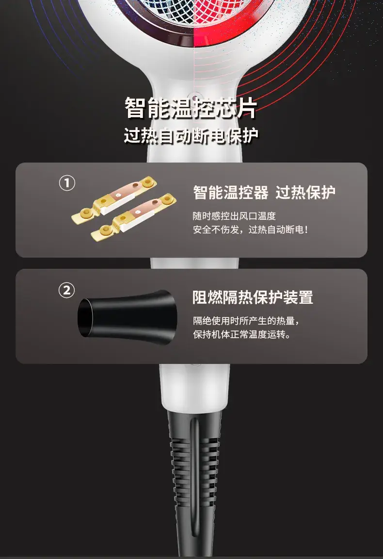 High Power Hair Dryer Black for Home Salon Use — feature 15