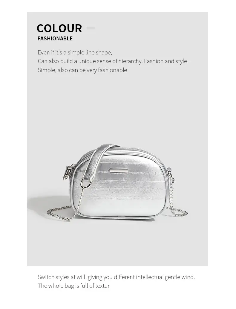 Silver Mini Chain Crossbody Bag for Women — feature 16