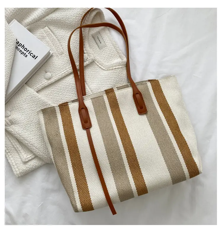 Korean Style Stripe Shoulder Bag for Women 2024 — feature 1