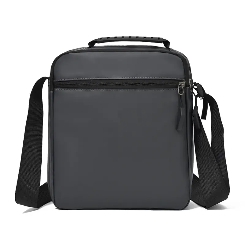 Men's Large Capacity Business Messenger Bag Black Multi Layer - Image 7