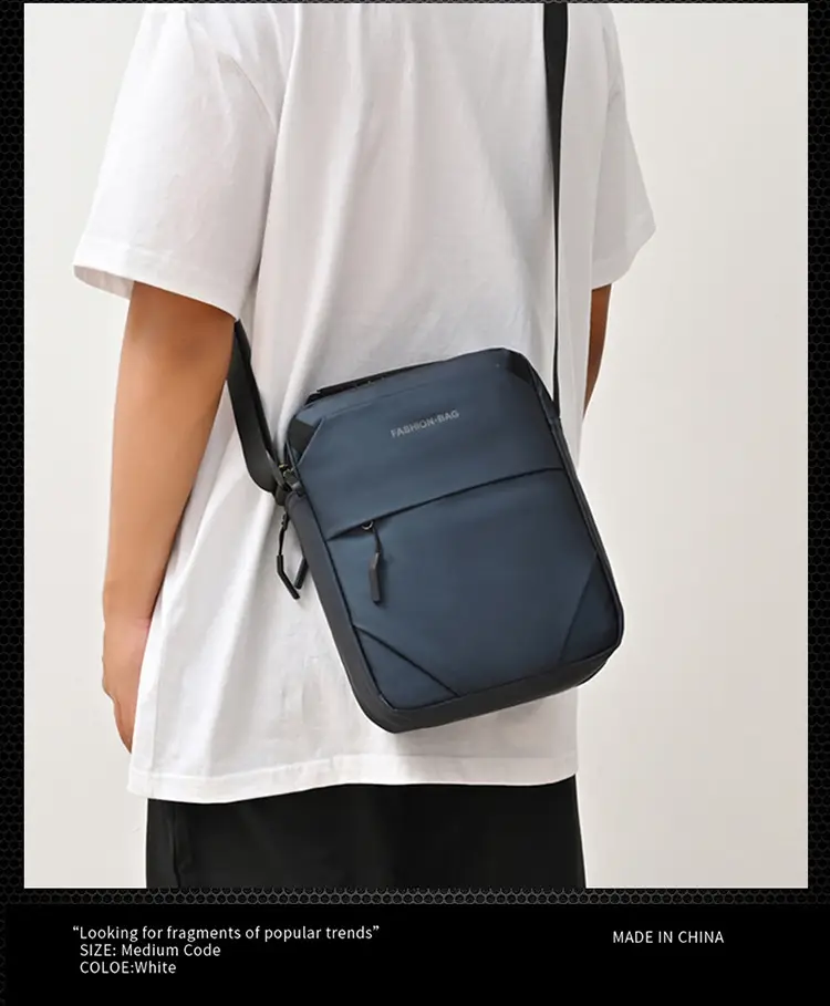 Men's Large Capacity Business Messenger Bag Black Multi Layer — feature 4