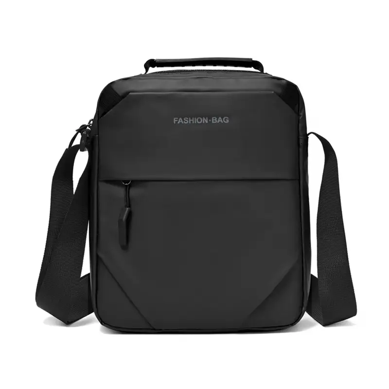 Men's Large Capacity Business Messenger Bag Black Multi Layer - Image 2