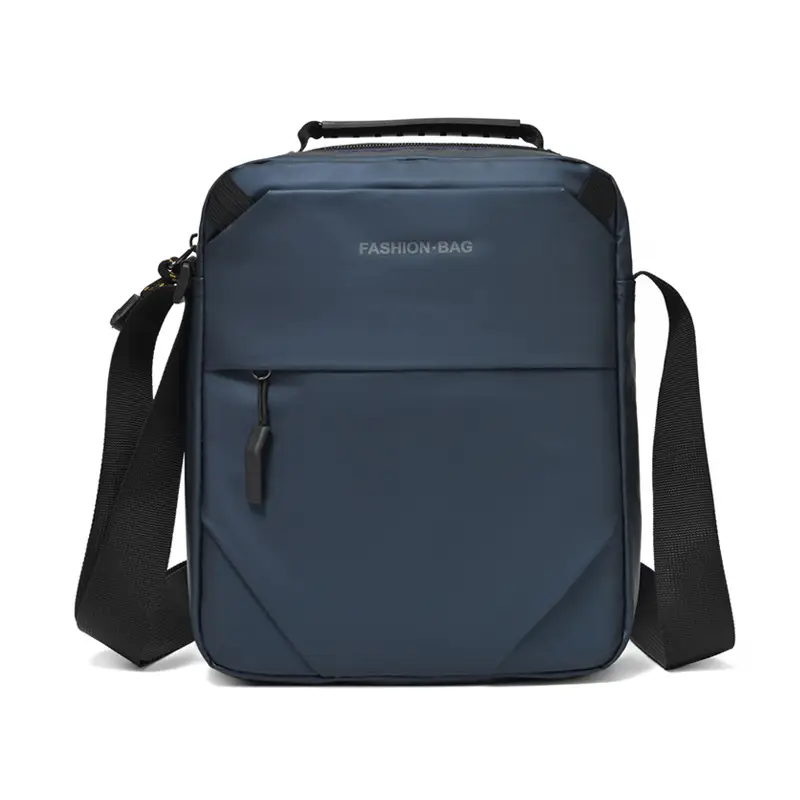 Men's Large Capacity Business Messenger Bag Black Multi Layer - Image 3