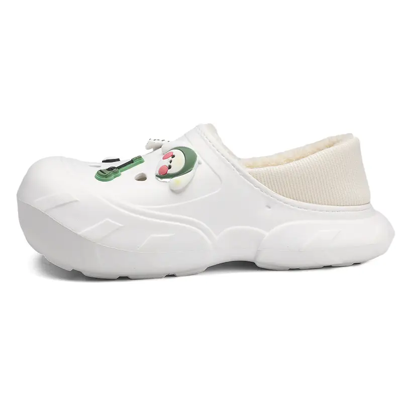 Cross-border plus size cotton slippers men's hole shoes winter new fleece-lined step excrement feeling warm lovers shoes covered cotton shoes - Image 11