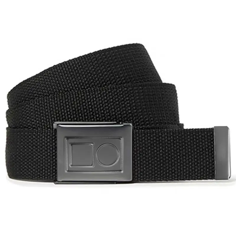 Men's White Canvas Belt with Black Buckle - Image 2