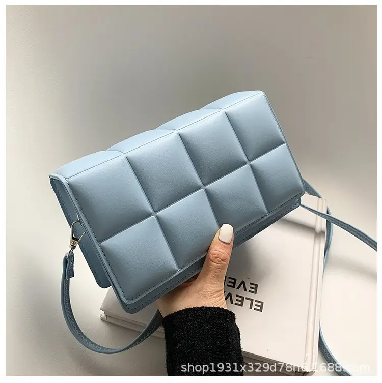 Green Quilted Square Women's Crossbody Bag