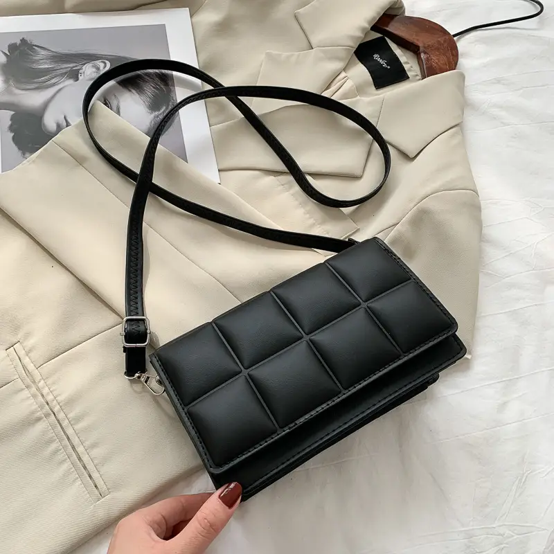 Green Quilted Square Women's Crossbody Bag