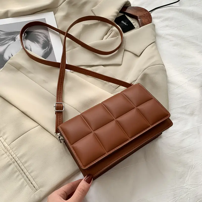 Green Quilted Square Women's Crossbody Bag