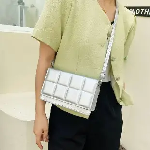 Green Quilted Square Women's Crossbody Bag