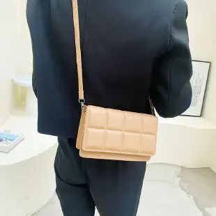 Green Quilted Square Women's Crossbody Bag