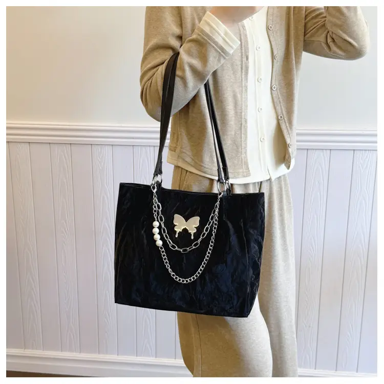 Women's Creamy Cloud Handbag with Chain Accessory — feature 15