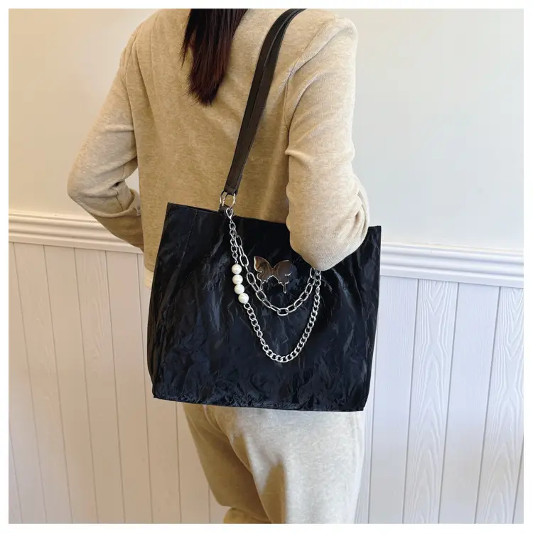Women's Creamy Cloud Handbag with Chain Accessory — feature 16