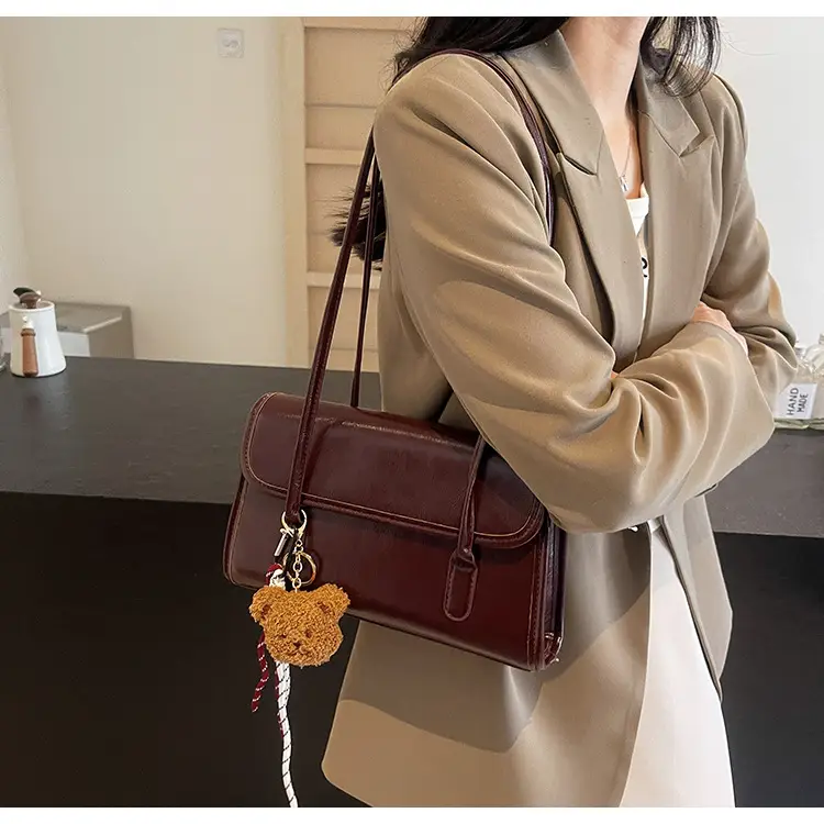 Women Cross-Border Retro Brown Shoulder Bag 2026 — feature 18