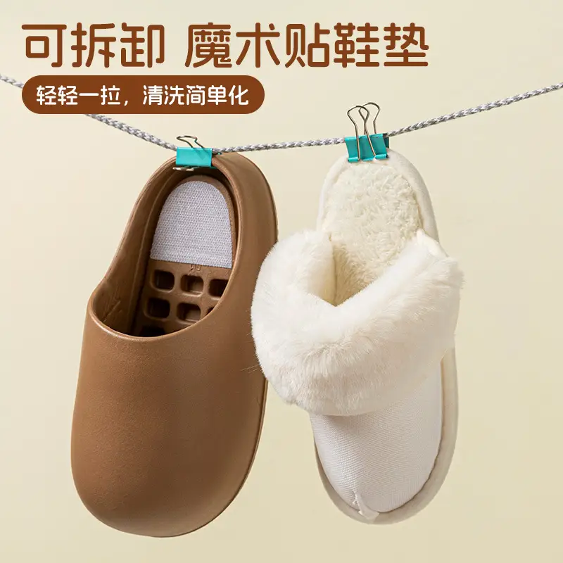 Waterproof Cotton Slippers for Women Autumn and Winter Indoor Home 2025 New Thick-Soled Non-Slip Men's Cotton Slippers for Outer Wear Wholesale - Image 5