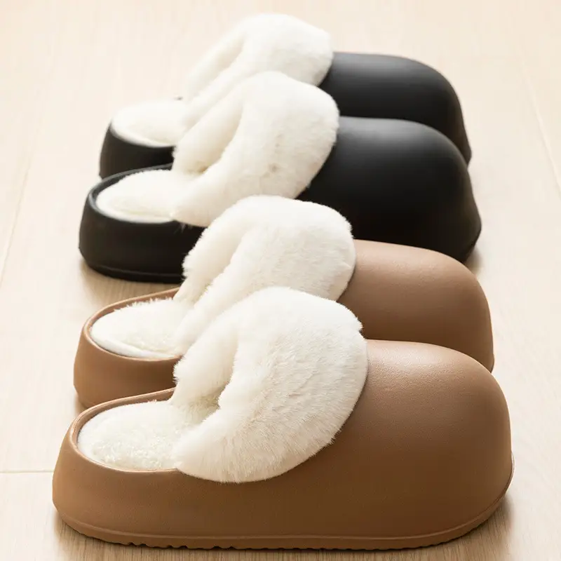Waterproof Cotton Slippers for Women Autumn and Winter Indoor Home 2025 New Thick-Soled Non-Slip Men's Cotton Slippers for Outer Wear Wholesale - Image 7