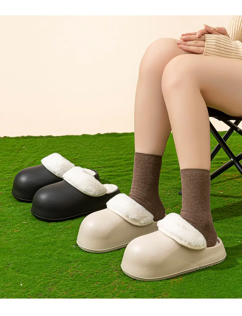 Waterproof Cotton Slippers for Women Autumn and Winter Indoor Home 2025 New Thick-Soled Non-Slip Men's Cotton Slippers for Outer Wear Wholesale — feature 11
