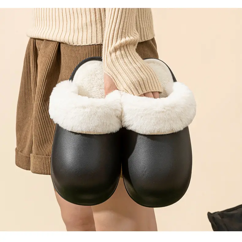 Waterproof Cotton Slippers for Women Autumn and Winter Indoor Home 2025 New Thick-Soled Non-Slip Men's Cotton Slippers for Outer Wear Wholesale — feature 12