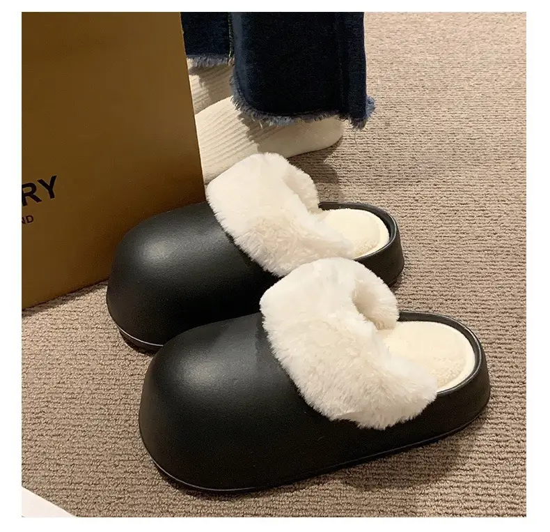 Waterproof Cotton Slippers for Women Autumn and Winter Indoor Home 2025 New Thick-Soled Non-Slip Men's Cotton Slippers for Outer Wear Wholesale - Image 3