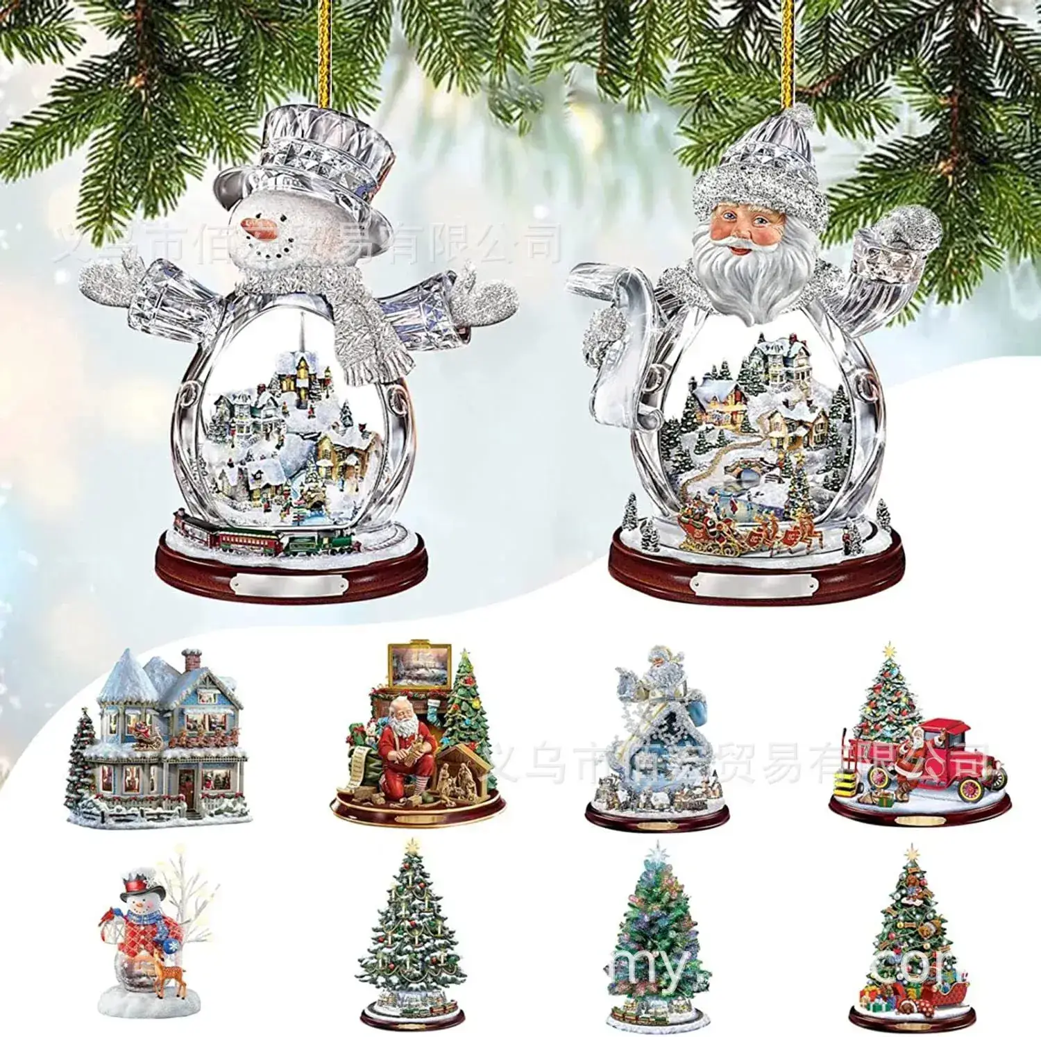 Santa Claus Acrylic Christmas Tree Pendant Decor