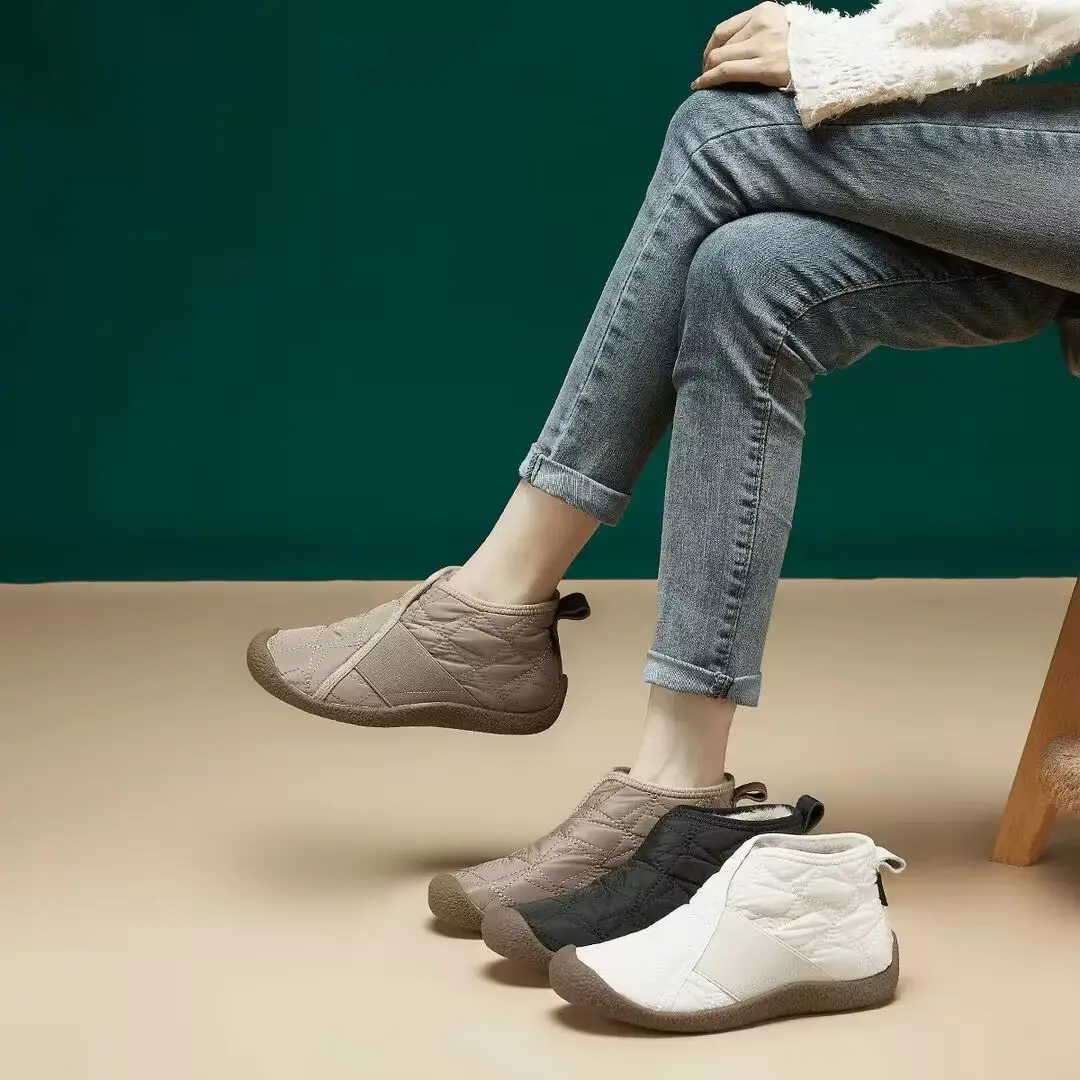 Winter New Fashion Women's Cotton Shoes Waterproof Non-Slip Plus Size Casual Cotton Boots Fleece-Lined Thickeneded Warm Snow Boots — feature 8