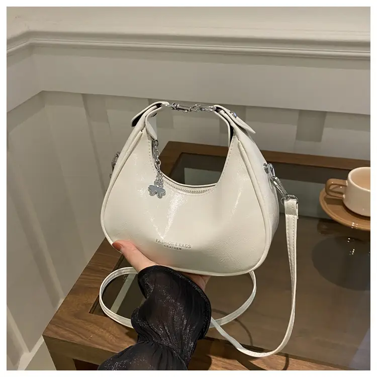 Women's Crescent Shoulder Bag Silver 2024 - Image 2