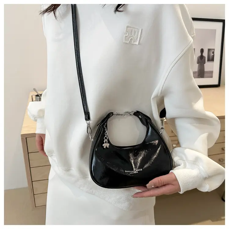 Women's Crescent Shoulder Bag Silver 2024 - Image 3