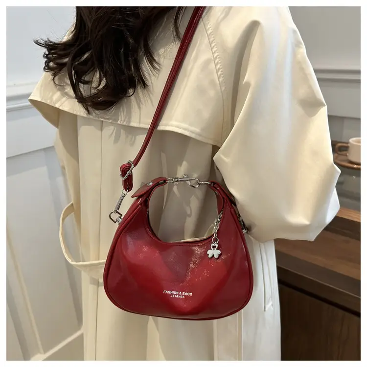 Women's Crescent Shoulder Bag Silver 2024 - Image 4