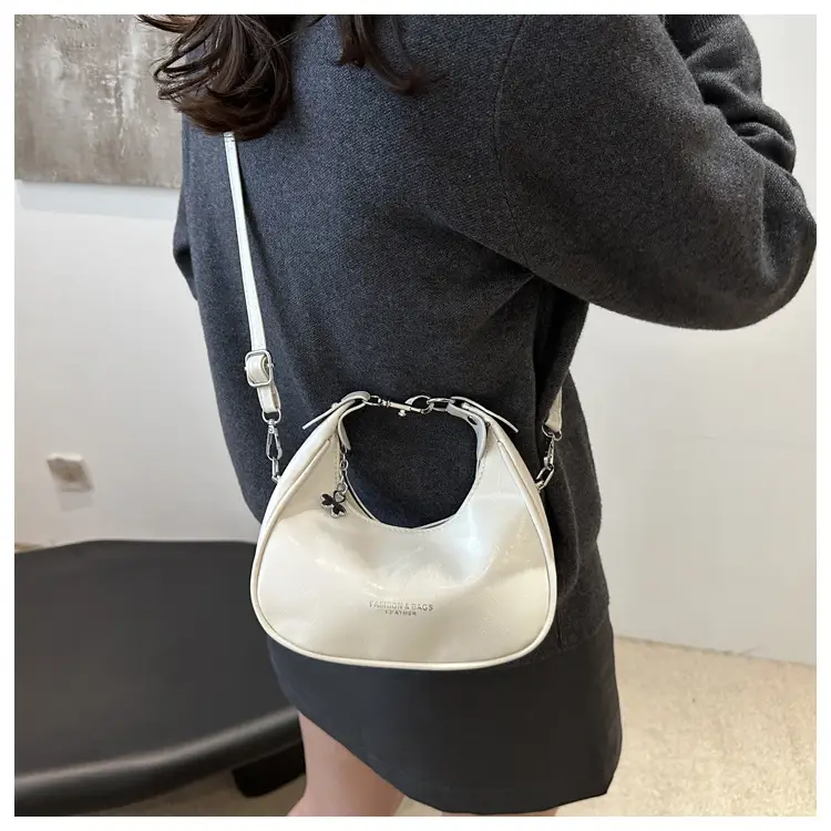 Women's Crescent Shoulder Bag Silver 2024 — feature 12