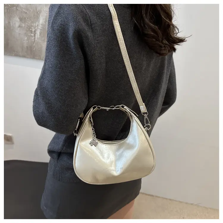 Women's Crescent Shoulder Bag Silver 2024 — feature 13