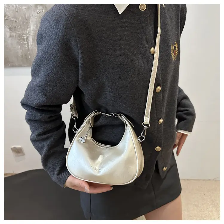 Women's Crescent Shoulder Bag Silver 2024 — feature 14