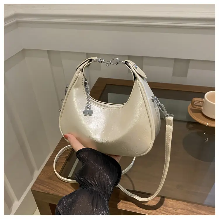 Women's Crescent Shoulder Bag Silver 2024 — feature 27