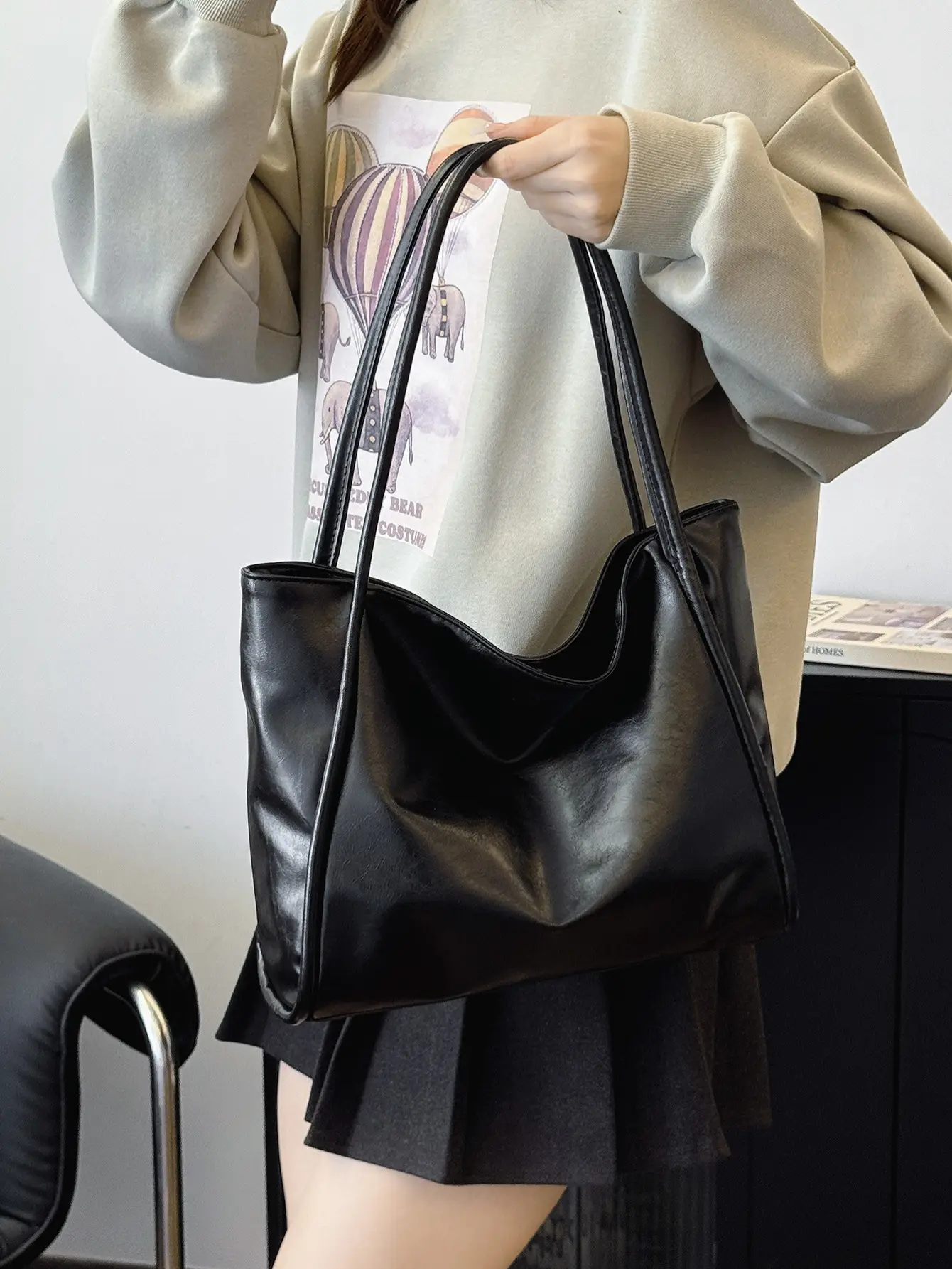 Brown Leather Tote Bag for Women 2024 New - Image 7