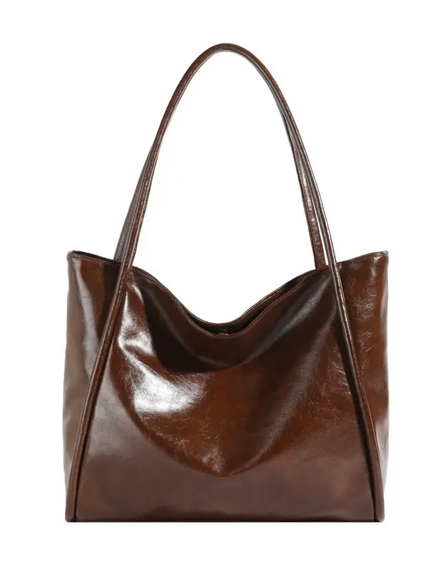 Brown Leather Tote Bag for Women 2024 New - Image 8