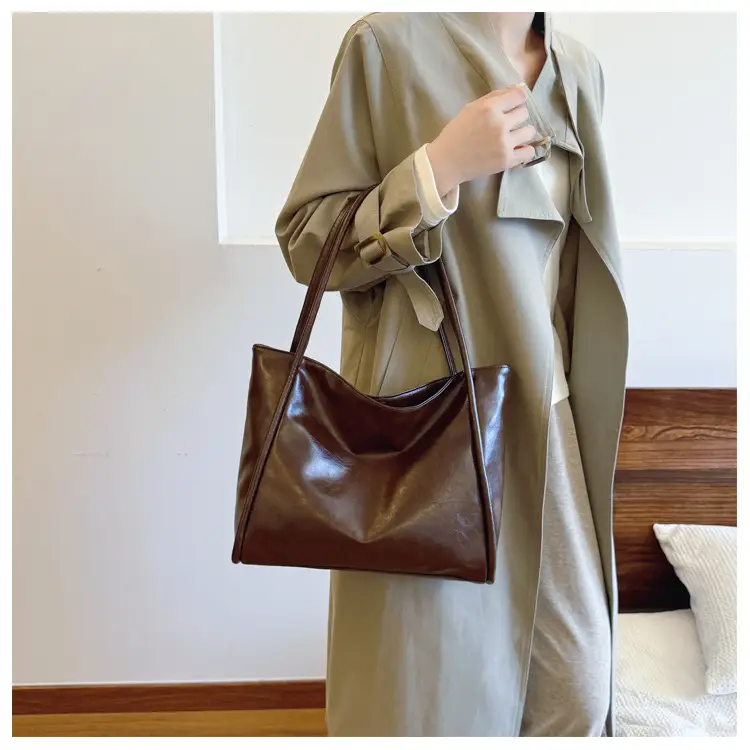 Brown Leather Tote Bag for Women 2024 New β feature 9