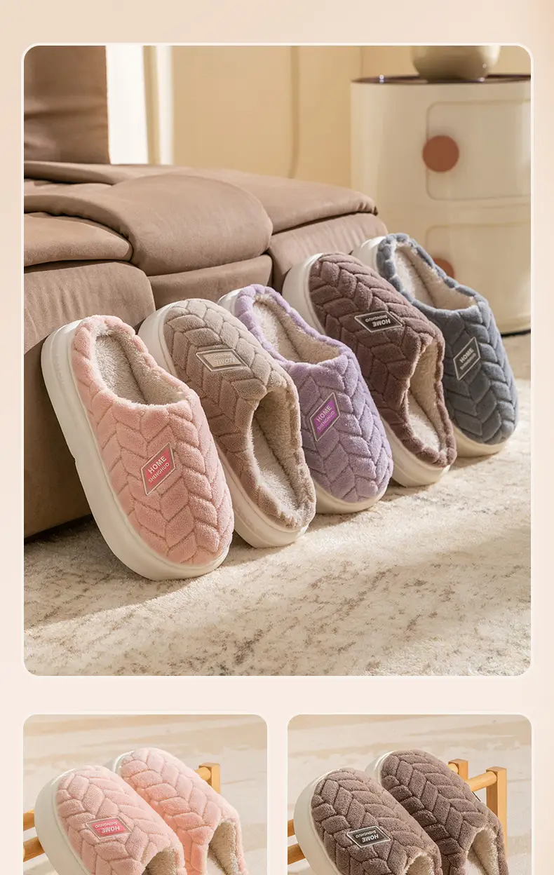 New Plush Cotton Slippers for Women, Soft and Fluffy, Suitable for Indoor and Outdoor Use, Non-Slip, Thickened and Warm Cotton Shoes for Men and Students, Wholesale — feature 12