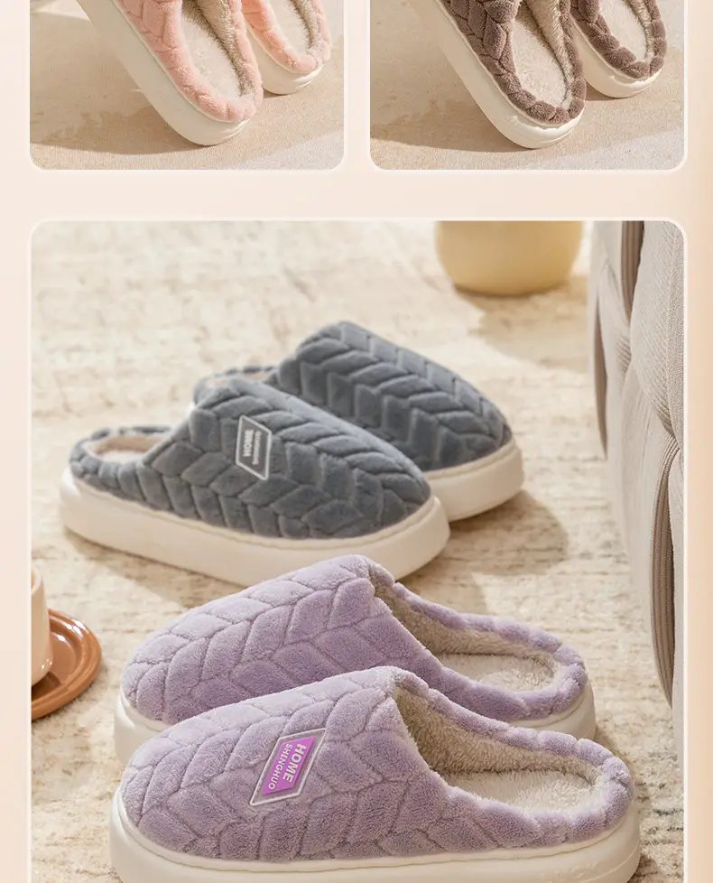 New Plush Cotton Slippers for Women, Soft and Fluffy, Suitable for Indoor and Outdoor Use, Non-Slip, Thickened and Warm Cotton Shoes for Men and Students, Wholesale — feature 13