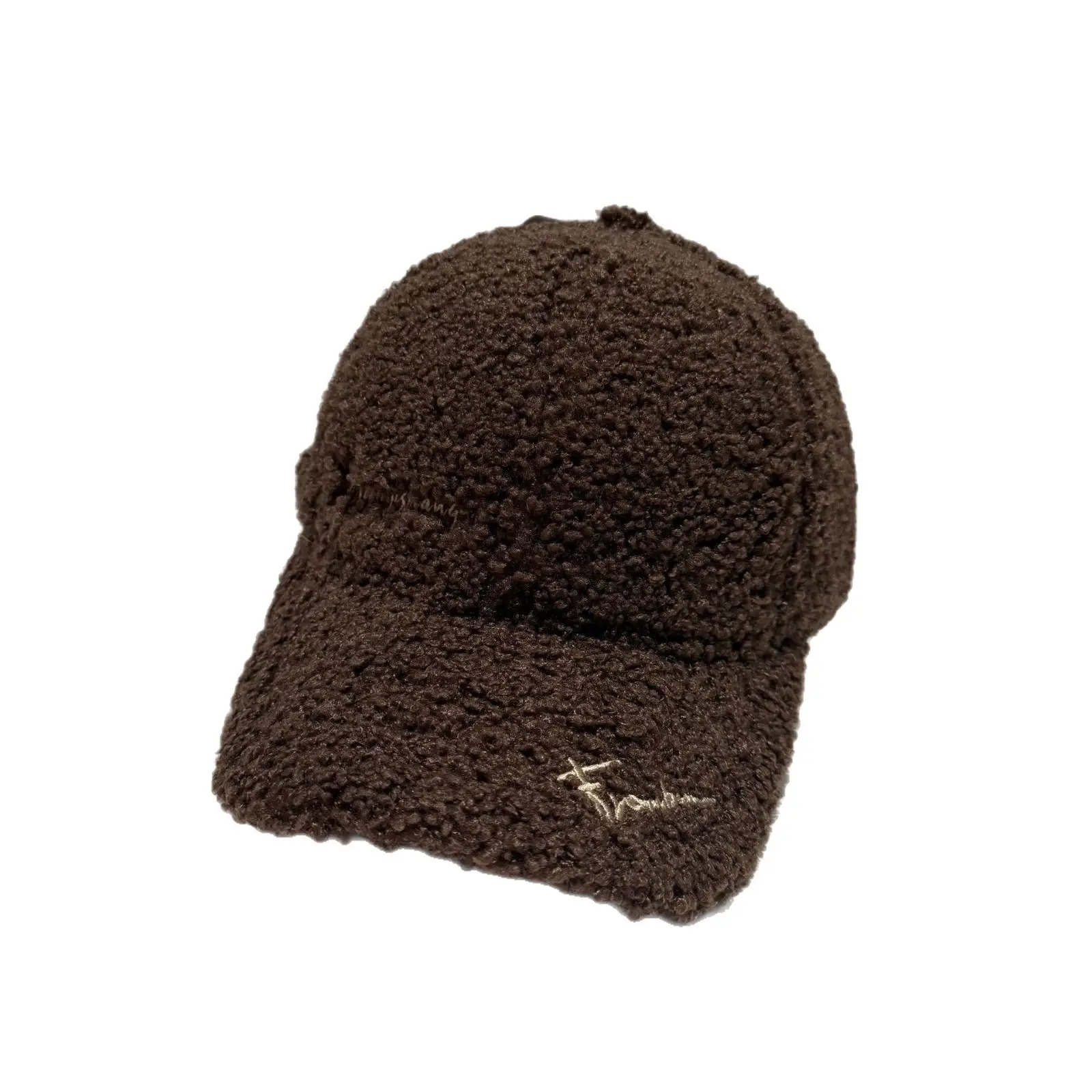 Black Plush Women's Winter Cap Wide Bristle