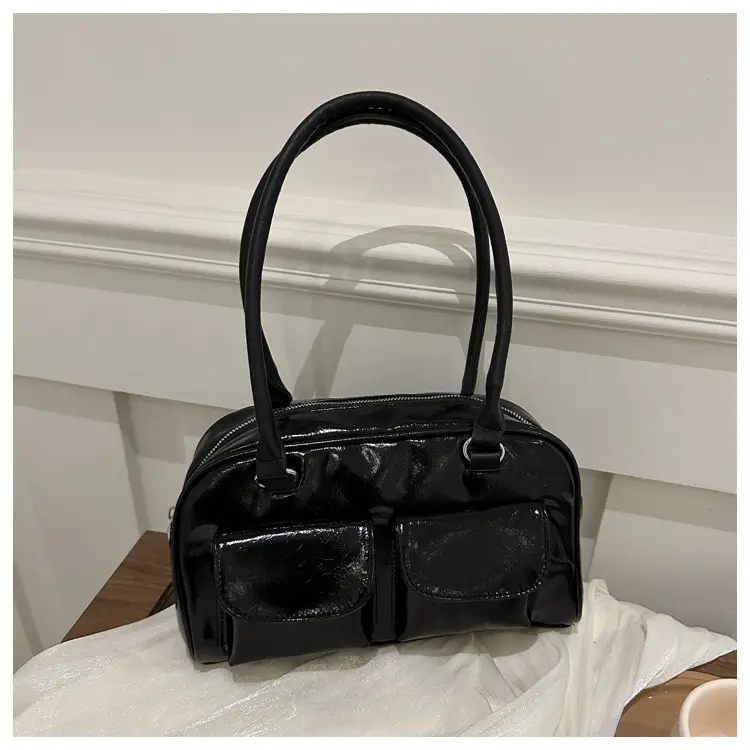 Women Retro Double Pocket Shoulder Bag Brown 2024 — feature 24